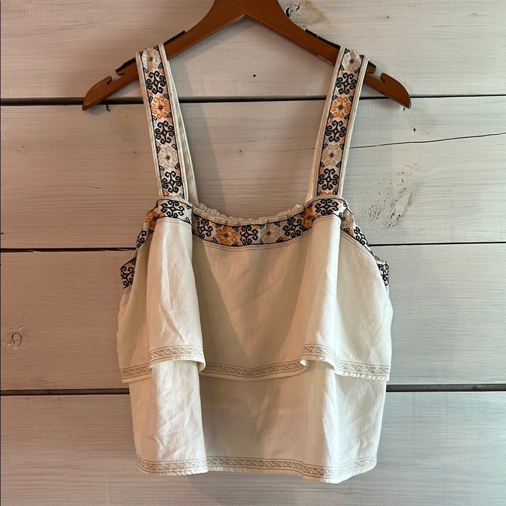 Madewell Embroidered Cream Women's Top